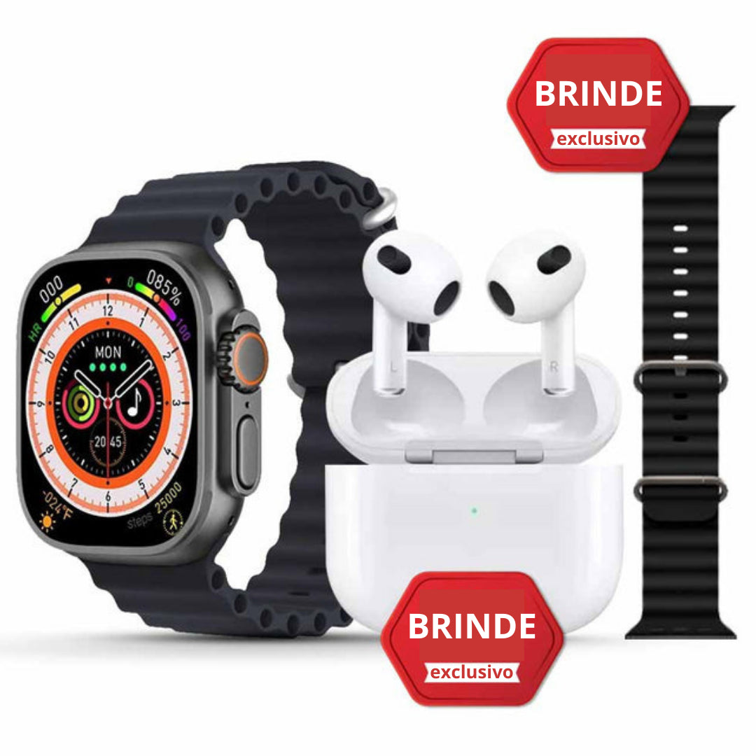 SMARTWATCH ULTRA 10 PLUS™ + AirPods + 10 Pulseiras