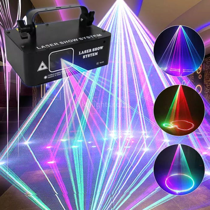 Laser RGB de Varredura 4-Hole – Iluminação de Palco DMX B25! ✨+ brinde exclusivo!