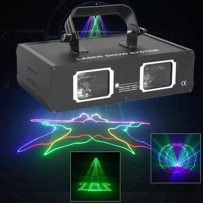 Laser RGB de Varredura 4-Hole – Iluminação de Palco DMX B25! ✨+ brinde exclusivo!